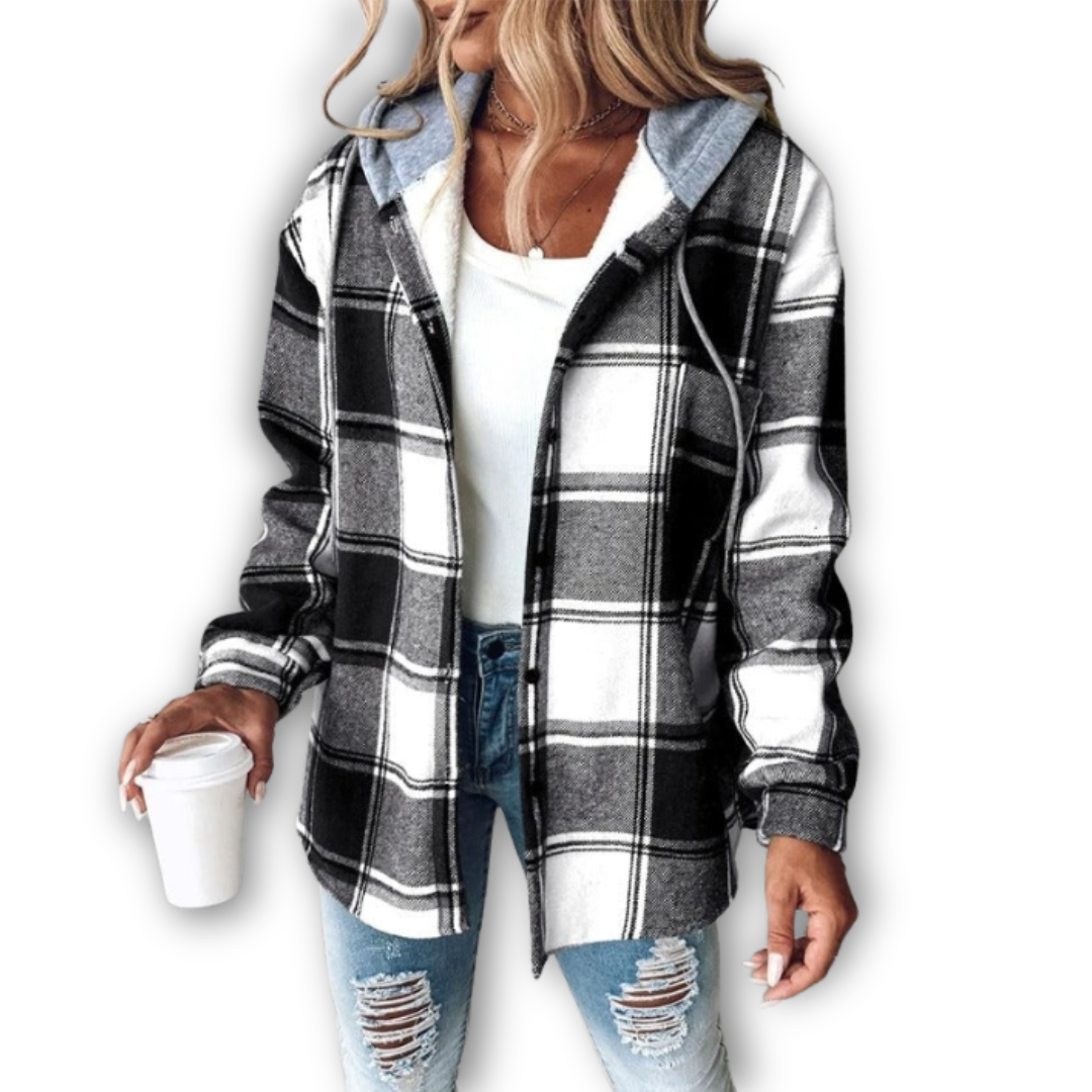 Caroline | Veste en flanelle à capuche