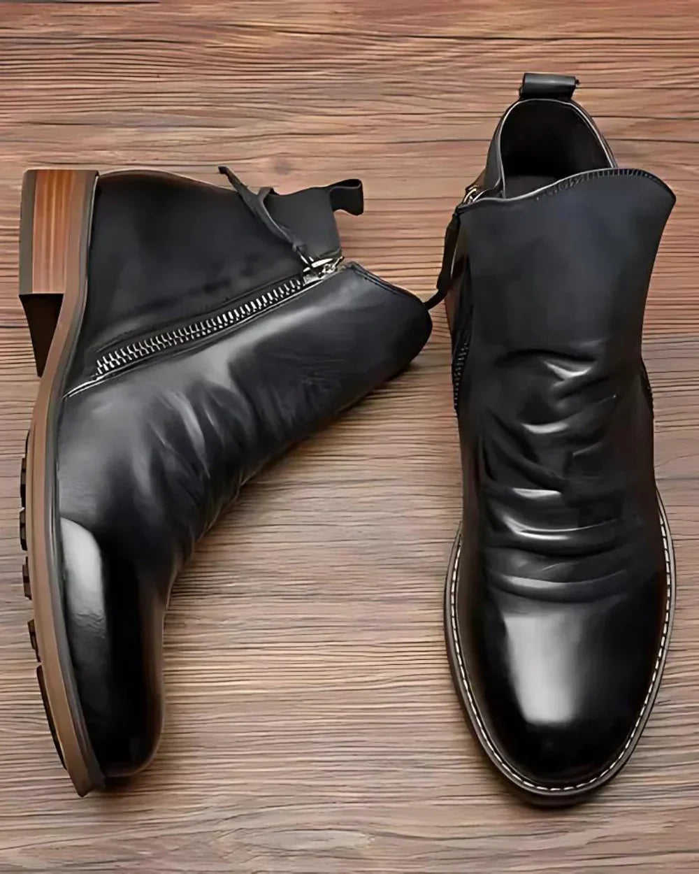 Leonardo | Side Zip Leather Ankle Boots