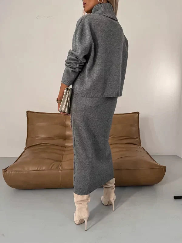 Solange | Robe avec col roulé assorti 