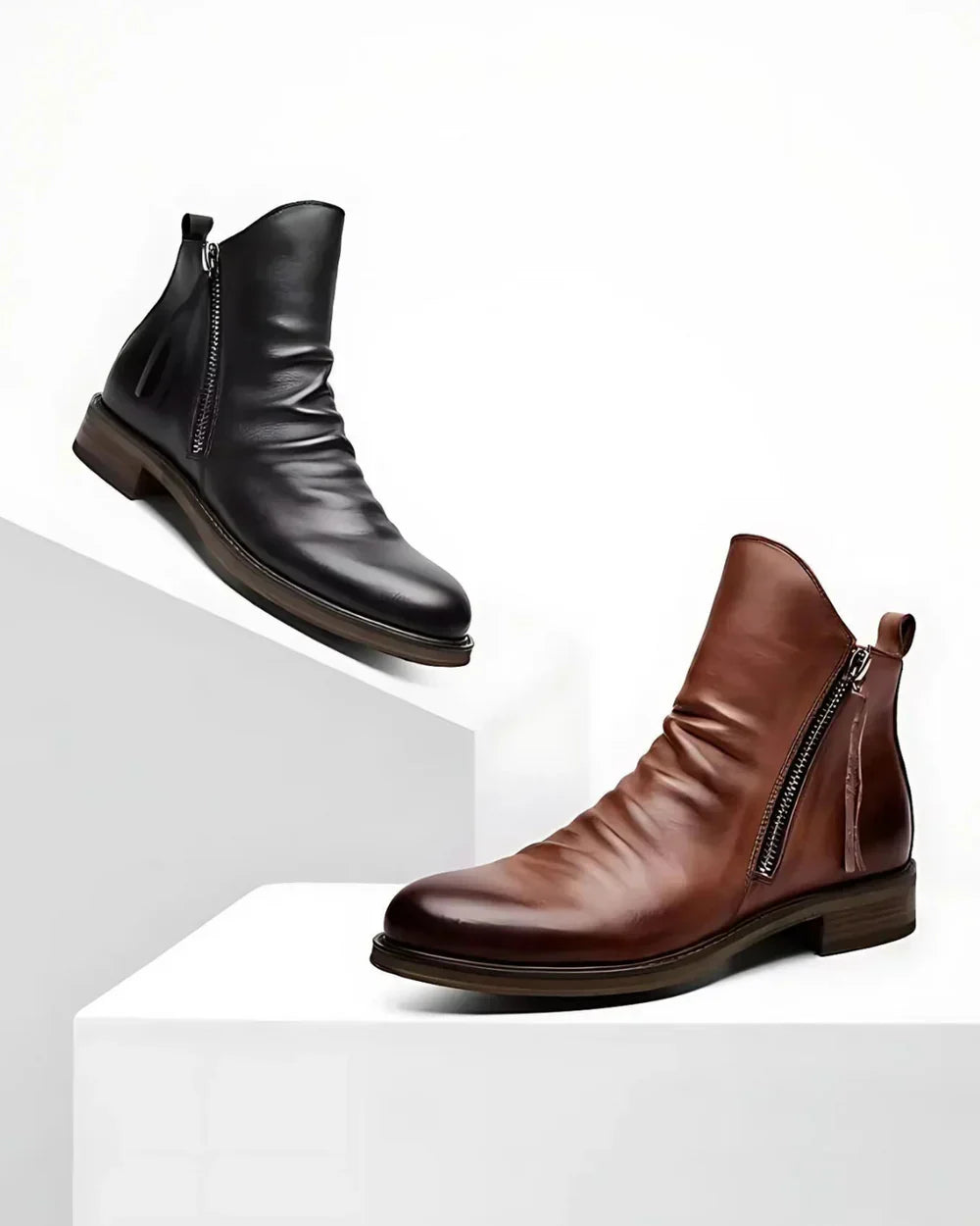 Leonardo | Side Zip Leather Ankle Boots