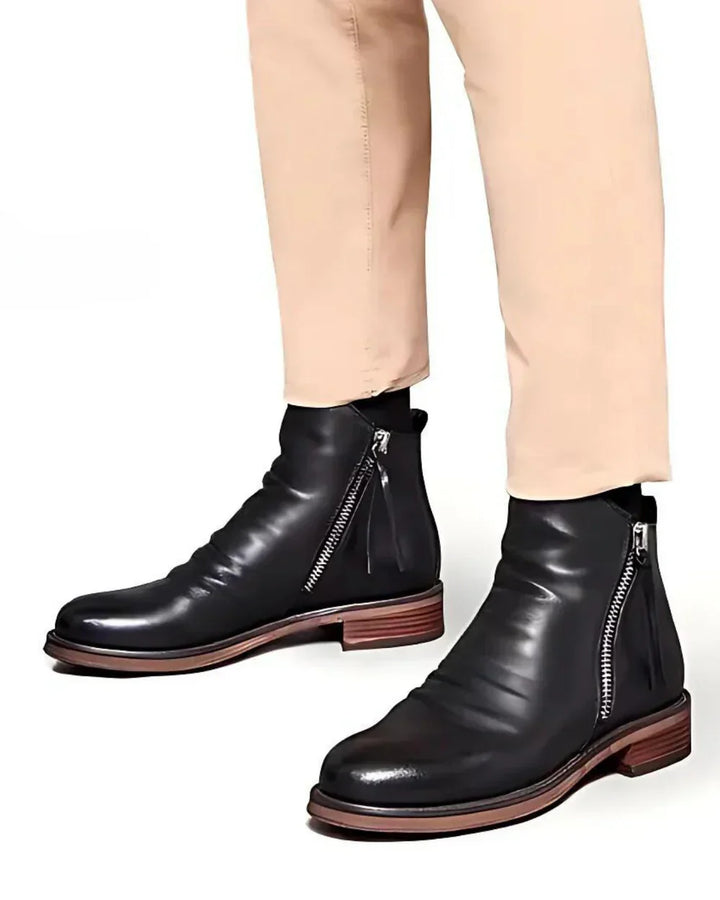 Leonardo | Side Zip Leather Ankle Boots