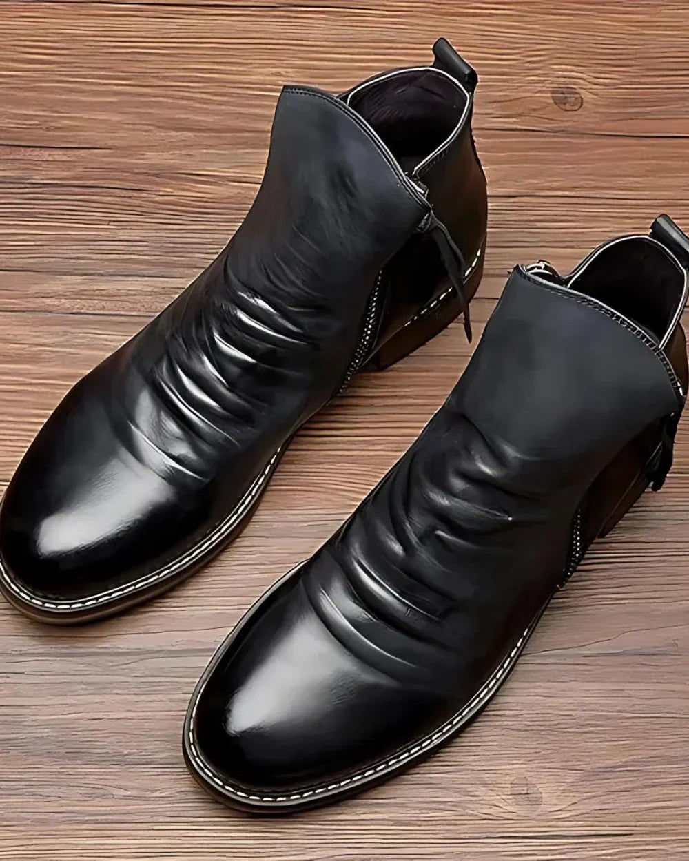 Leonardo | Side Zip Leather Ankle Boots