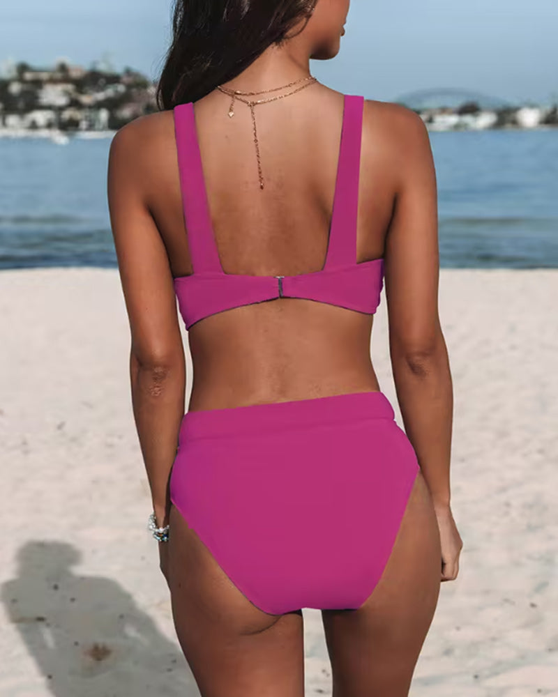 Hilary | High waist solid color swimsuit