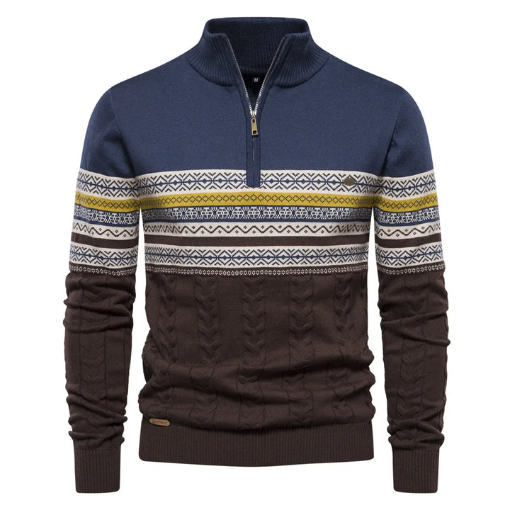 Santoni | Fair Isle Half-Zip Sweater