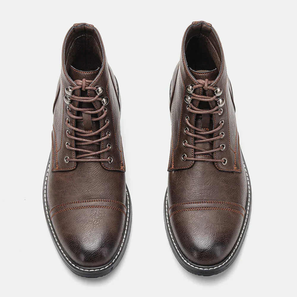 Keith | Vintage Derby boots with toe cap