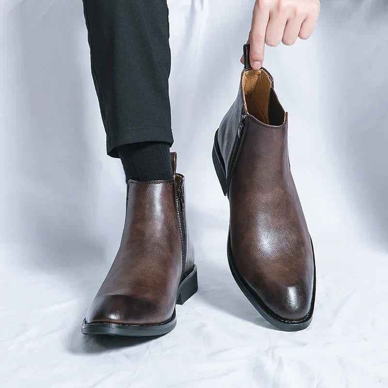 Cooper | Chelsea boots in leather with zipper