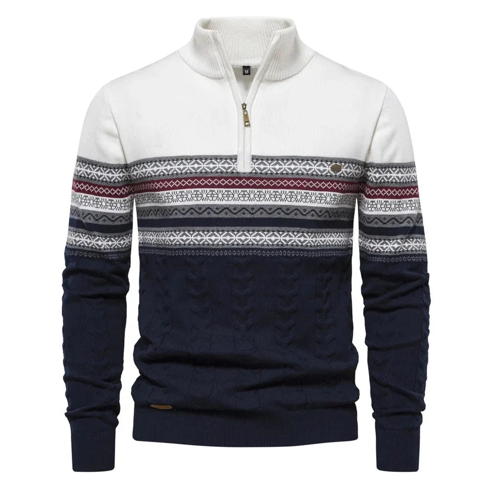 Santoni | Fair Isle Half-Zip Sweater