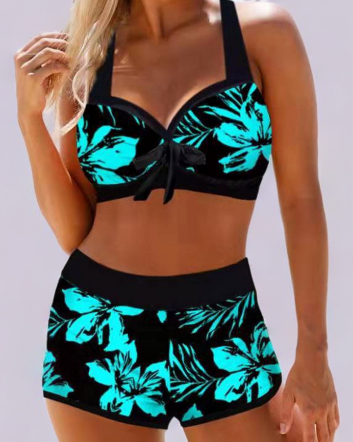 Sherrie | High-waisted swimsuit with floral print